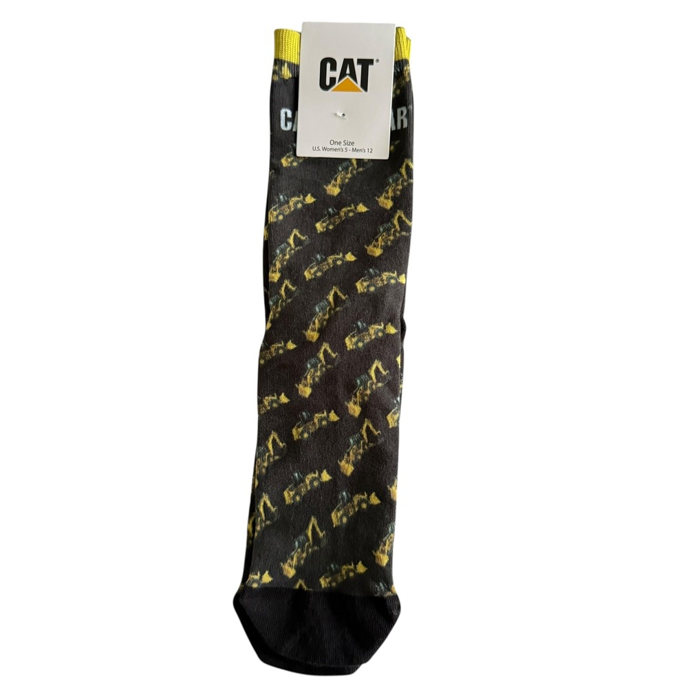 NWT CAT Caterpillar‎ Construction Excavator Unixe Novelty Socks, OS